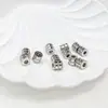 Cuentas Espaciadoras de Acero Inoxidable para Manualidades con Diseño Floral, Cuentas Cilíndricas Rectas Pequeñas de Cintura Delgada para Pulseras, Cuentas Espaciadoras que No se Desvanecen