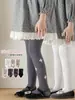 2026 Algodão Penteado Outono Novo Meninas Meia-calça Céu Estrelado Leggings Bebê Estrela Hexagonal