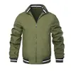 Chaqueta de béisbol para hombre talla europea, abrigo casual para primavera y otoño, color liso, cuello alto, con cremallera, ropa para hombre, comercio exterior transfronterizo
