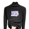 Otoño Invierno 2026 Camiseta Térmica de Felpa para Niña Cuello Medio Alto Manga Larga Capa Base Elegante Ropa Interior Cálida para Niños con Adorno de Volantes
