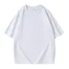 Camiseta de Algodón Puro para Mujer, Hombro Caído, Cuello Redondo, Corte Holgado, Adelgazante, Marca de Moda, Versátil, Color Sólido, Venta al por Mayor y Dropshipping