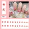 Xiaohongshu Douyin Unha Postiça Gel Jelly Estilo Diamante Manicure Estilo Puro Desejo Menina Gelo Transparente Removível Adesivos de Unha Prontos