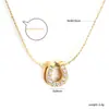 Moda Europea y Americana Lujo Ligero Cadena para Clavícula Personalidad Versátil Forma de Corazón Incrustado de Diamantes Metal Acero Inoxidable Colgante Comercio Exterior Collar para Mujeres