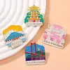 Broche de Atracción Turística Cultural y Creativa Original de Wuhan Puente del Río Yangtsé Torre de la Grulla Amarilla Insignia de Gota de Aceite de Aleación Periférica de Recuerdo