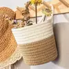 Cesta Suspensa para Miudezas de Corda de Algodão Gancho de Parede para Casa Cesta Suspensa para Plantas Verdes Vaso de Flores Escandinavo Cesta de Armazenamento Tecida para Quarto