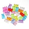 50/pacote acrílico furo vertical transparente urso cor transparente urso aleatório misturado diy pingente acessórios