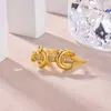 Anillo Cruzado de Acero Inoxidable Chapado en Oro de 18 Quilates, Estilo Nuevo Europeo y Americano, para Mujer, Versátil para el Uso Diario, Joyería de Anillo Abierto Simple y a la Moda