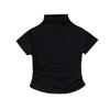 Camiseta feminina manga curta Live Supply Shoulder Gola alta Fitness Sexy Spice Girls Slim-fit Slim-fit Tops curtos