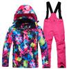 Nuevo traje de esquí para niños, conjunto de dos piezas de esquí cálido y grueso para exteriores para niños y niñas