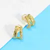 Pendientes de Moda Ins Estilo Frío Pendientes a Cuadros Retro para Mujer Sentido de Alta Gama Hebilla de Oreja Distintiva Pendientes Simples