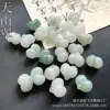 Colgante Natural de Jade Dorado de Seda Jade Dongling con Forma de Durazno con Agujero para Accesorios de Pulsera y Collar DIY