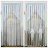 Cortina de encaje estilo francés para puerta, para uso doméstico, cortina translúcida para todas las estaciones, separador de privacidad, mosquitero, instalación sin taladro, divisor de habitación de dormitorio de doble capa