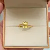 Anillo de Gato Kittkitty para Mujer Oro Artificial Dibujos Animados Estilo Infantil Lindo Anillo para Dedo Índice Diseño de Nicho Apilable
