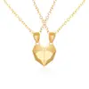 Collar de Corazón de Pareja Piedra Deseosa con Colgante de Pieza con Forma de Corazón Magnético, Creativo Collar de Corazón de Melocotón para Parejas (Par)