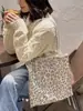 51153 Blanco Plateado Casual Estampado de Leopardo Bolso de Hombro para Mujer Otoño e Invierno 2025 Nuevo Moda para Ir al Trabajo Lona de Gran Capacidad