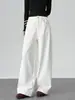 Pantalones cargo de pierna ancha curvados color caqui para mujer, diseño de otoño 2026, de cintura alta, holgados, adelgazantes, con diseño de pierna recta con solapa