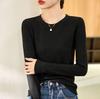 Camiseta Térmica Ankela Red Velvet para Mulheres, Novo Modelo Outono e Inverno 2026, Gola Semi Alta, Forrada com Fleece, Corte Ajustado, Top Quente de Manga Longa