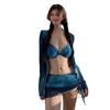Nuevo traje de baño de dos piezas de cuatro piezas para mujer que cubre el vientre, adelgazante, para vacaciones en la playa, traje de baño para aguas termales para mujer [entrega de una pieza]]