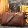 Bolso de mano para hombre de gran capacidad de comercio exterior transfronterizo, cuero de capa superior de piel de vaca, viaje de corta distancia, multifuncional, de un solo hombro, bandolera