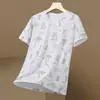 Nuevo Artículo Deportivo de Moda del Fabricante Original: 9080S Camiseta de Moda Holgada Estampada de Secado Rápido Transpirable de Seda de Hielo para Hombre