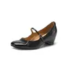 Zapatos Mary Jane de Tacón Grueso con Correa, Piel de Vaca Capa Superior, Tacón Oculto de Corte Bajo de 4.5 cm, Zapatos Individuales para Mujer, Colección Primavera/Verano 2026