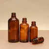 Botella de Aceite Esencial Marrón 5ml-200ml Botella Sub-Botella de Loción de Esencia 30ml Botella Gotero Graduada Botella de Aceite Esencial Personalizada