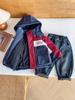 Valle del Viento 2024 Invierno Nuevo Ropa para Niños Estilo Japonés Color en Contraste con Capucha Ropa de Carga para Niños Chaqueta Gruesa con Letras