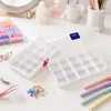 Caja de Almacenamiento Pequeña de 15 Compartimentos Caja Mini Organizadora de Plástico Caja de Embalaje Doudou Caja de Almacenamiento para Clasificación de Pestañas Postizas Venta al por Mayor