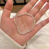 Pulsera de perlas de plata de ley S925 para mujer, pulsera simple y linda con un diseño delicado y lindo, accesorio de joyería de alta gama