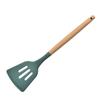 Espátula de silicona con mango de haya, espátula de cocina para saltear, espátula para panqueques y tortillas, utensilios de cocina para cocinar en casa, espátula para bistec