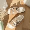 Chinelos Mao Tuo Birkenth Lã Genuína Roupa Externa Sapatos Birkenth Feminino 2024 Novos Sapatos de Algodão com Forro de Lã Espessos Mao Mao Mao Sapatos