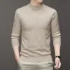 Suéter de Cuello Alto Medio de Color Sólido, Nuevo Estilo Otoño e Invierno 2024, No se Dekolora, Anti-Pilling, Suéter Ajustado para Hombre, Suéter Básico para Hombre