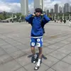 Pantalones Cortos Deportivos de Cinco Puntas Estilo Americano con Estampado, Pantalones Cortos Rectos de Peso Pesado, Pantalones Cortos de Algodón para Hombres y Mujeres, Pantalones Casuales de Verano en Stock