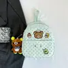 Mochila de oso con lunares verde menta linda y fresca estilo coreano, alto valor estético, gran capacidad, adecuada para ir al trabajo
