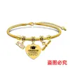 Pulsera de acero inoxidable con diseño de hueso de serpiente transfronterizo europeo y americano, regalo conmemorativo de vacaciones de la temporada de graduación, pulsera de acero de titanio con letras al por mayor