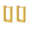 Xinyixin Hebilla de Oreja Geométrica Rectangular de Acero Inoxidable Moda Simple Viento Frío Chapado en Oro Real de 18K Pendientes