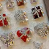 Joyería para Uñas Correa de Regalo con Diamante de Garra Destello Caja de Regalo de Navidad Corazón Torcido Cuadrado Mariposa Aleación Diamante de Uña Joyería