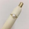 Anel de Pérola Natural de Água Doce de Alto Brilho Grau 5A Banhado a Ouro 18K Zircônia Micropavimentada Anel de Pérola Simples Atacado