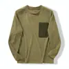 Alternativa asequible para uso ligero en exteriores ~ Estilo Unisex para Pareja Otoño e Invierno Ligero Pulóver de Polar Cuello Redondo Camiseta de Manga Larga Capa Base