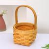 Cesta de Flores de Virutas de Madera Mini Cesta Pequeña de Flores Tira de Corcho Tejida Cesta de Flores de Mano Borde de Encaje Flores Cesta Carnosa para Plantar Verde