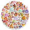 Compra Direta Transfronteiriça de 56 Conjuntos de Adesivos de Casa de Doces de Conto de Fadas em Cores Macaron, Decoração Fofa de Diário de Casinha, Suprimentos DIY
