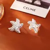 Pendientes de Estrella de Cinco Puntas Estilo Europeo y Americano Transfronterizos, Pendientes de Diseño de Nicho Simples, Modernos y de Alta Gama, Joyería Estilo Celebridad de Internet Ins