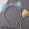 Celebridade da internet nova tiara de coroa coroa de areia movediça com lantejoulas presilha de cabelo colorida menina adorno de cabeça brilhante atacado