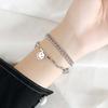 Pulsera de lanzamiento de disco diseño de nicho para amigas cara sonriente joyería de mano temperamento de personalidad femenina celebridad de internet hip hop pulsera de acero de titanio