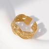 Anillo Abierto de Acero Inoxidable Estilo Europeo y Americano Transfronterizo para Mujer Estilo Ins Asimétrico Anillo Simple Anillo de Acero de Titanio que No se Desvanece