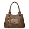 Nuevo Modelo 2026 Bolso de Hombro para Mujer con Textura de Cuero Suave, Bolso Tote Grande de Capacidad para el Trabajo, Bolso de Mano Retro Simple para Mamás