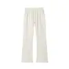 Calça comprida de estilo americano, relaxada, cortada na diagonal, com forro de fleece, levemente flare, design casual, unissex, modelagem solta, perna larga, cleanfit