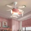 Lustre Ventilador de Teto de Avião Helicóptero Designer Nórdico Moderno Simples Quarto de Criança Ventilador Elétrico de Teto Quarto de Dormir Luz de Ventilador de Teto