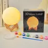 Lámpara de Luna de Vinilo para el Festival de Mediados de Otoño, Lámpara de Planeta, Lámpara de Atmósfera para Mesita de Noche, Lámpara de Luna Decorativa, Luz Nocturna Táctil, Directo de Fábrica