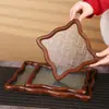 Bandeja de Cristal de Madera de Nogal Ondulada Estilo Antiguo para Comedor del Hogar, Bandeja Pequeña para Té para Cocina, Bandeja de Almacenamiento para Mesa de Café